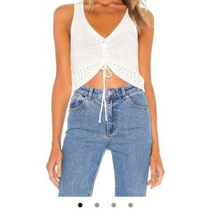 More To Come White Ruched Tank